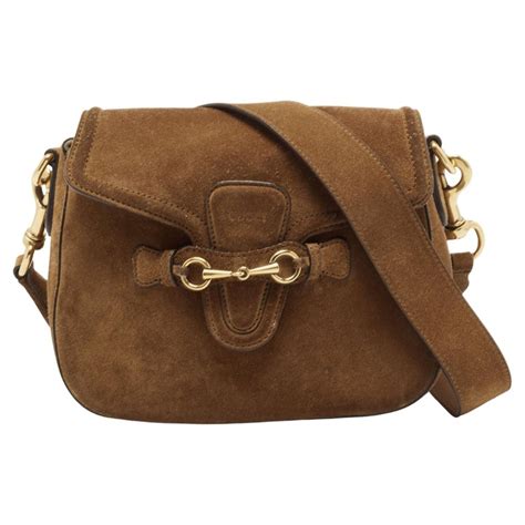 gucci brown suede handbag|gucci horsebit bag brown.